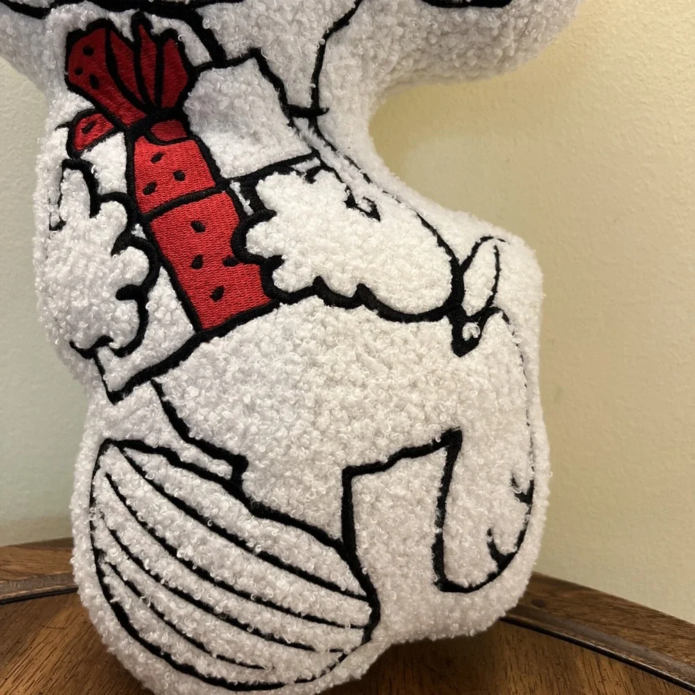 Peanuts Snoopy Christmas Pillow Holiday Sherpa Plush Cushion Home Decor 19